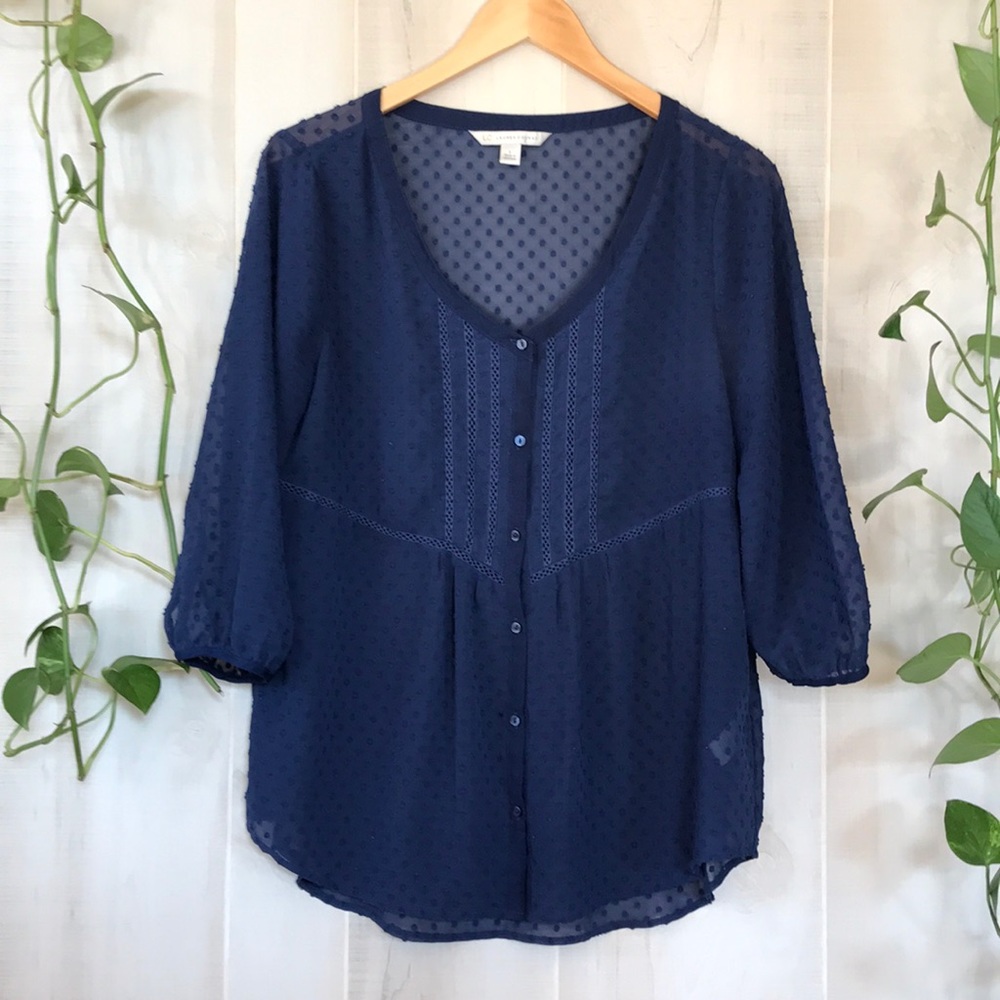 LC Lauren Conrad navy blue top